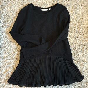 LC Lauren Conrad Black Sweater Top with Trim